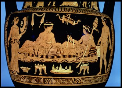 Attic Red-Figure Amphora Decorated with a Symposium Scene by Greek